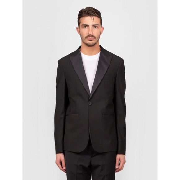 IM BRIAN Black Satin Suit Size: EU44‎ US 34